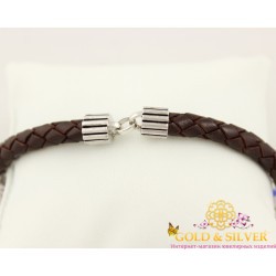 Серебряный браслет из кожи 1423330к